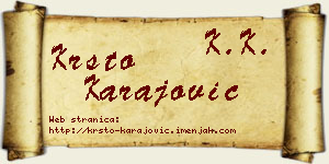 Krsto Karajović vizit kartica
